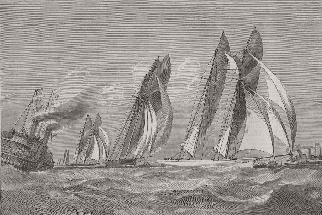 NEW YORK. Queens Cup Yacht Race. America; Idler; Magic 1870 old antique print